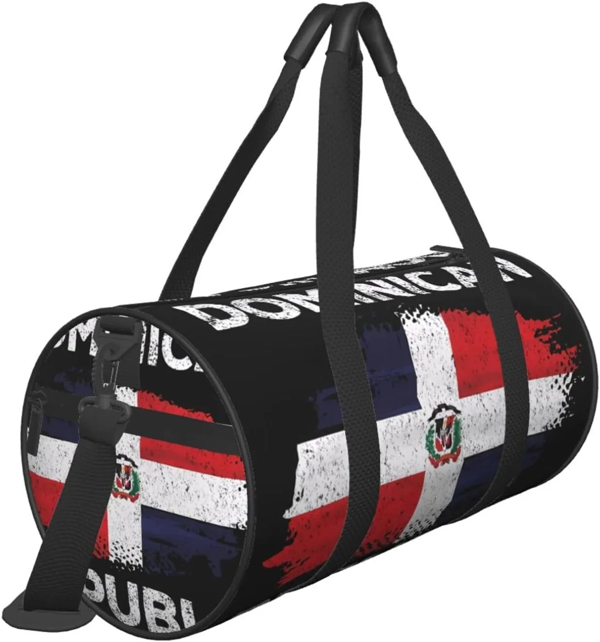 Dominican Dominicana Republic Flag Round Travel Duffel Bag Large Capacity Gym Sports Bags for Hiking Vacation Trips