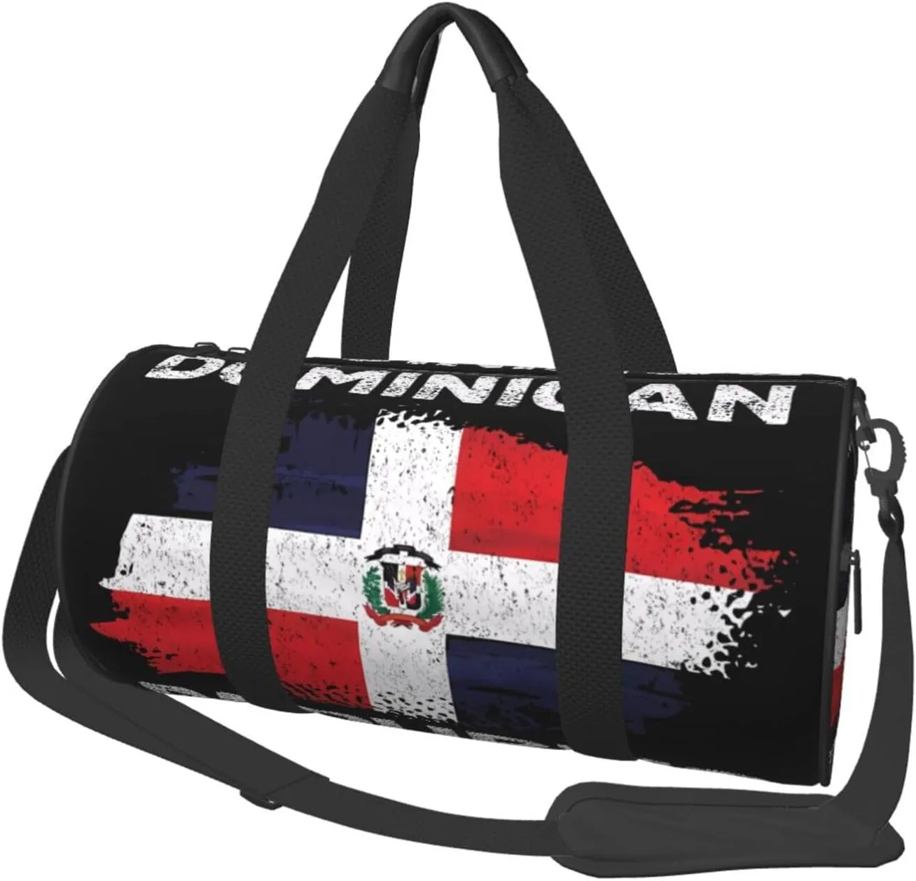 Dominican Dominicana Republic Flag Round Travel Duffel Bag Large Capacity Gym Sports Bags for Hiking Vacation Trips
