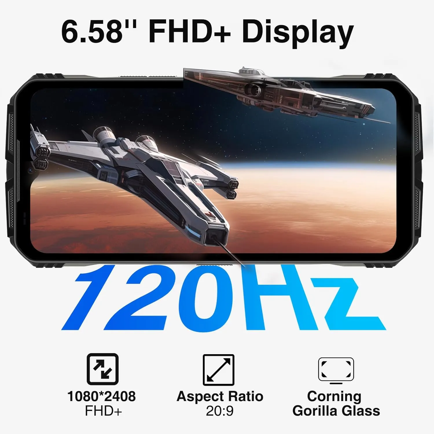 DOOGEE V MAX Plus(2024) 5G Rugged Smartphone,22000mAh 36GB 512GB Android 14 Rugged Phone,200MP 32MP 20MP Night Vision Rugged Cell Phone,6.58" FHD 120Hz IPS Screen,IP68/IP69K Waterproof Phone,NFC/OTG