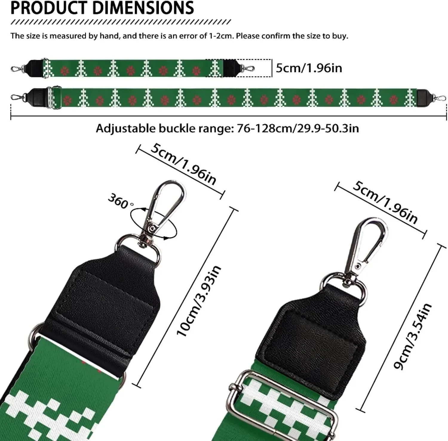 Doojoayie Wide Purse Strap, Replacement Crossbody Handbag Shoulder Bag Strap for Woman Girl, Bag Decoration