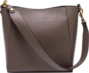 DORIS&JACKY Leather Bucket Tote Bags for Women Designer Shoulder Hobo Purse and Handbags with Detachable Wide Strap