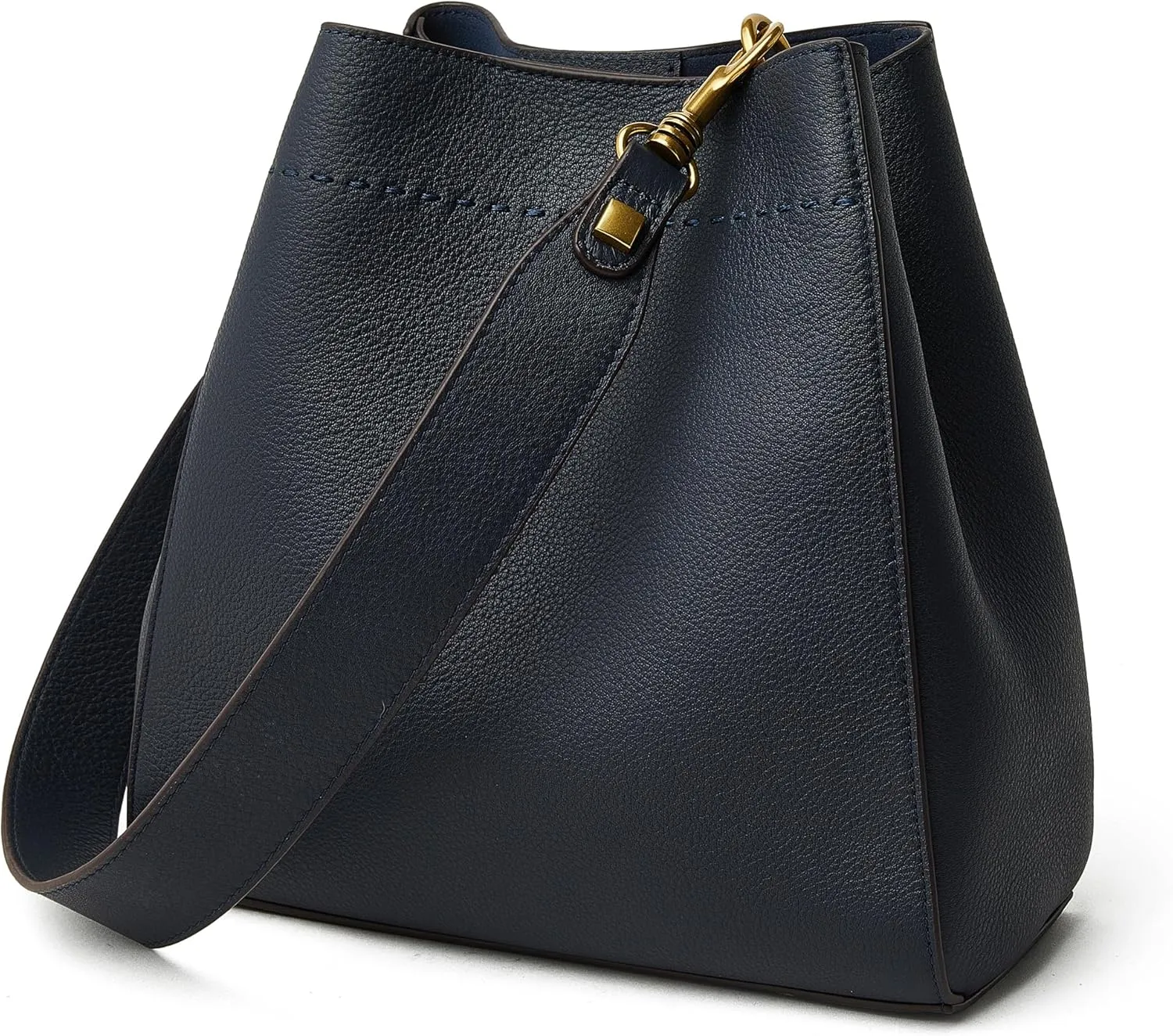 DORIS&JACKY Leather Bucket Tote Bags for Women Designer Shoulder Hobo Purse and Handbags with Detachable Wide Strap