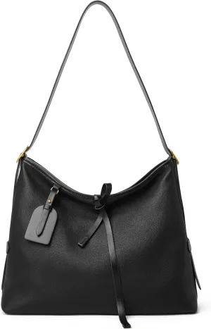 DORIS&JACKY Soft Leather Hobo Bag For women Large Lightweight Top Handle Shoulder Purse With Adjustable Handle