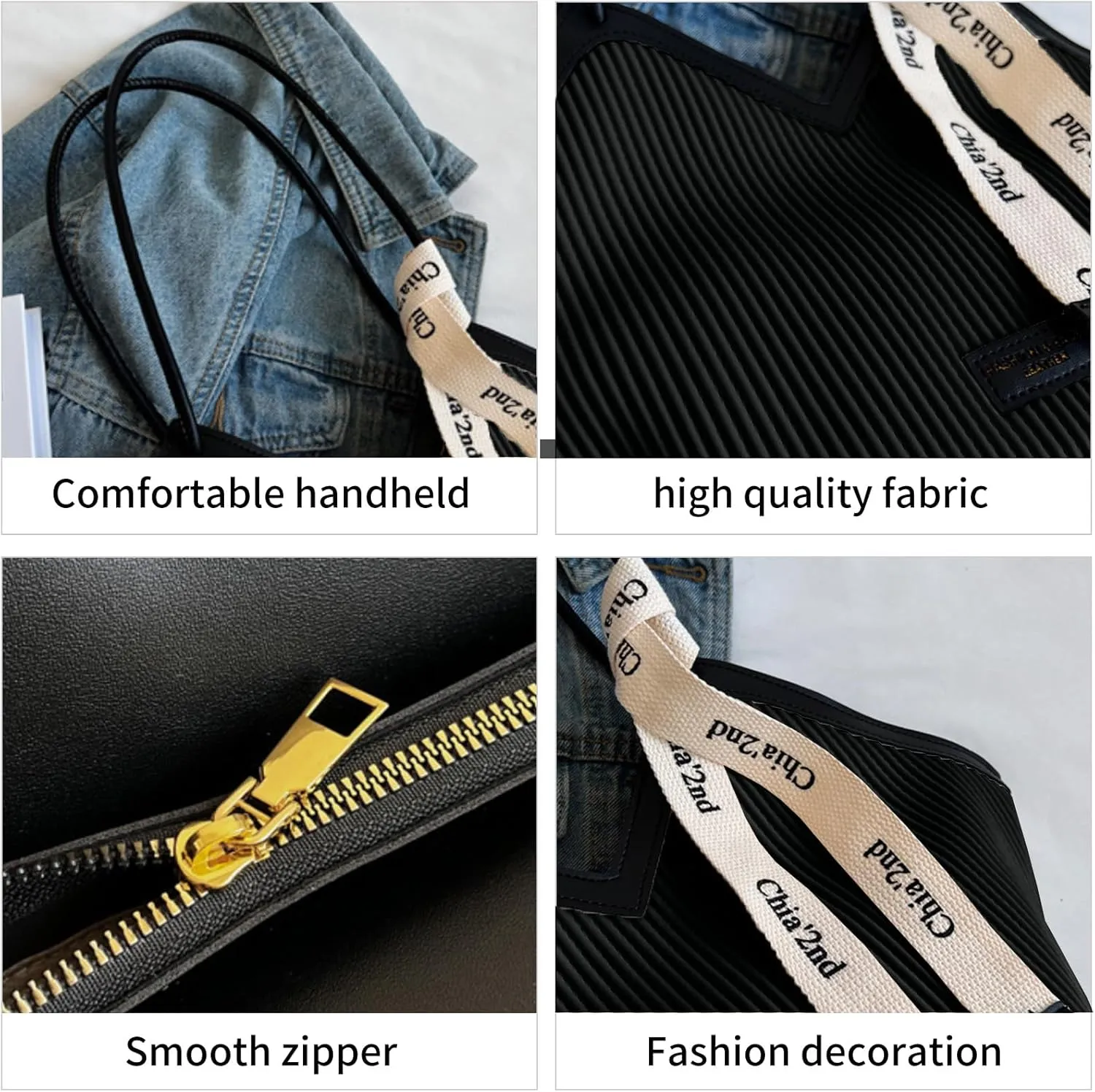 DOTBABY Heart Shaped Handbag, Fashionable Versatile Zippered Leather Shoulder Bag, Comfortable Hand Striped Tote Bags