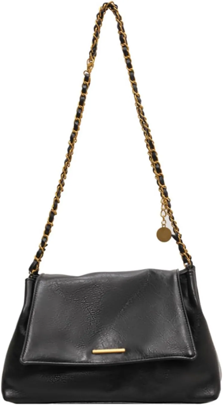 DOTBABY Soft Leather Shoulder Bag for Women, Crossbody Bag with Metal Strap, Western Large Capacity Buckle Style Totes Bags