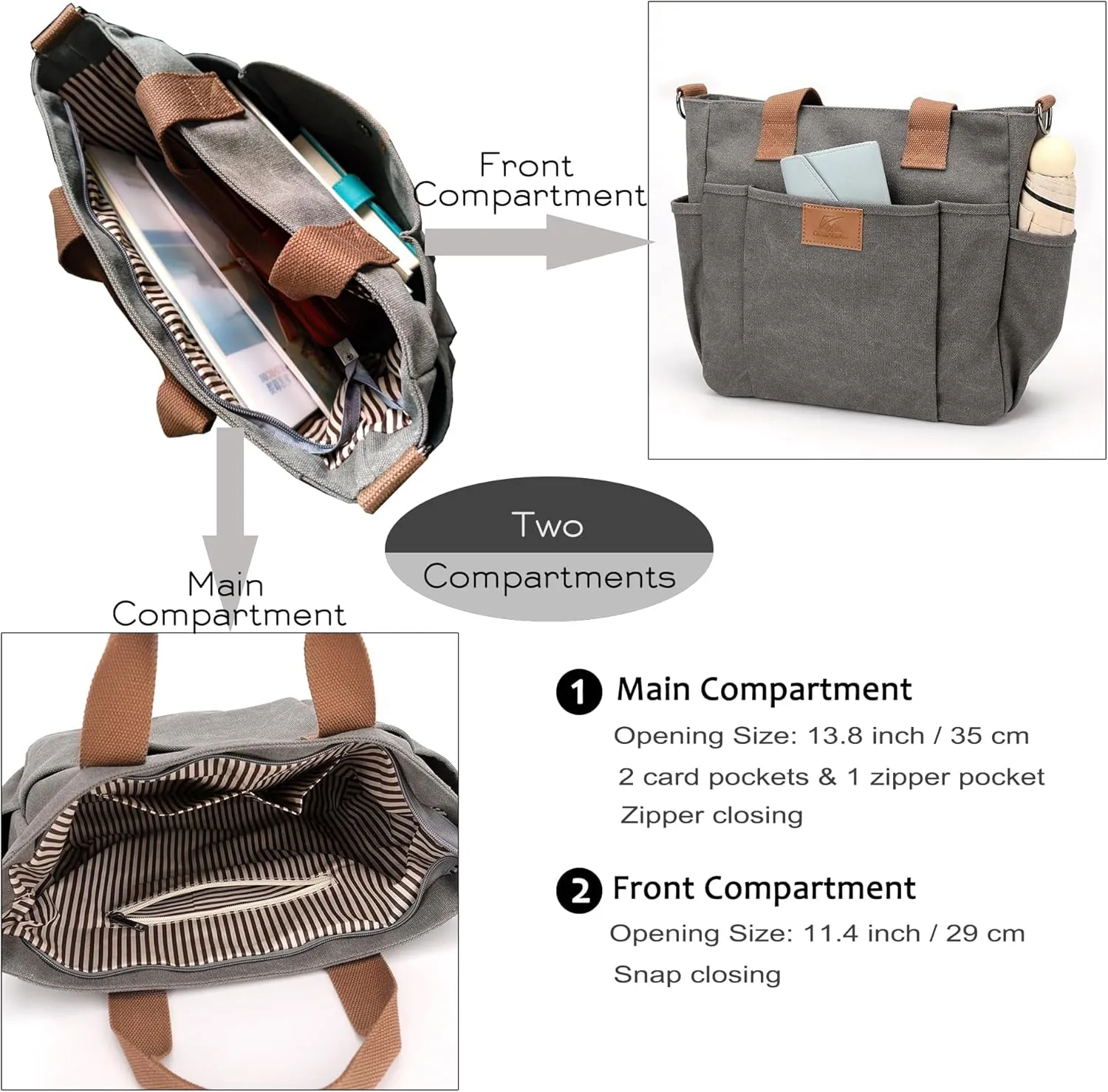 DOURR Hobo Crossbody Bags for Women Trendy Canvas Top-handle HandBag Multi-pocket Light Going Out Purse Pocketbooks
