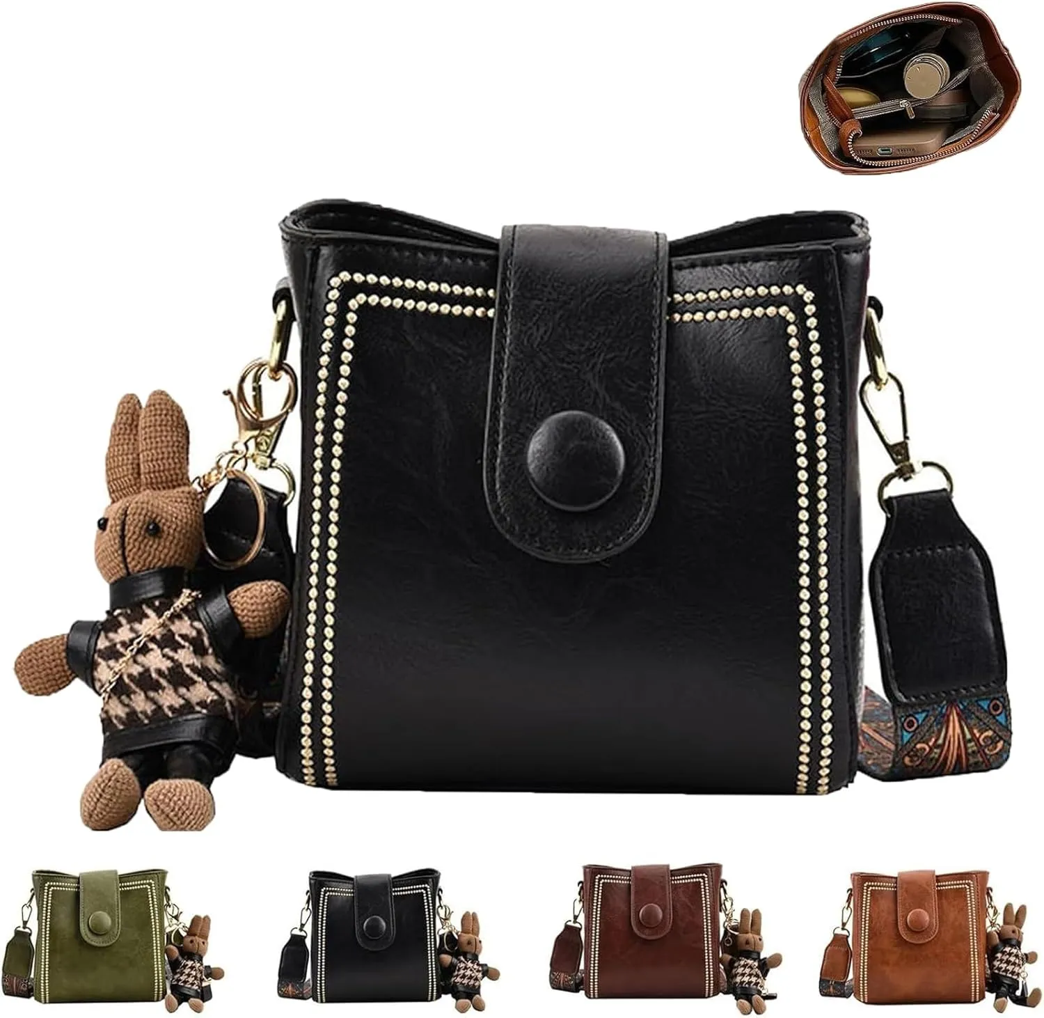 Dragentle Vintage Fashion Bag, Vintage Fashion Cowhide Bag with Adjustable Wider Shoulder Strap, Crossbody Bags for Women