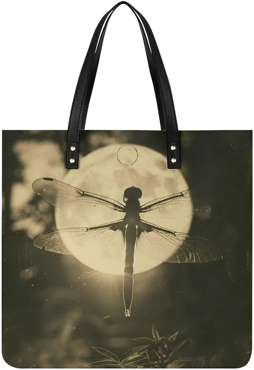 Dragonfly And Moon Large Leather Handbags Women Fashion Handbag Multifunctional Travel Bag It Is A Great Gift for Mothers, Teachers, Friends, Bridesmaids