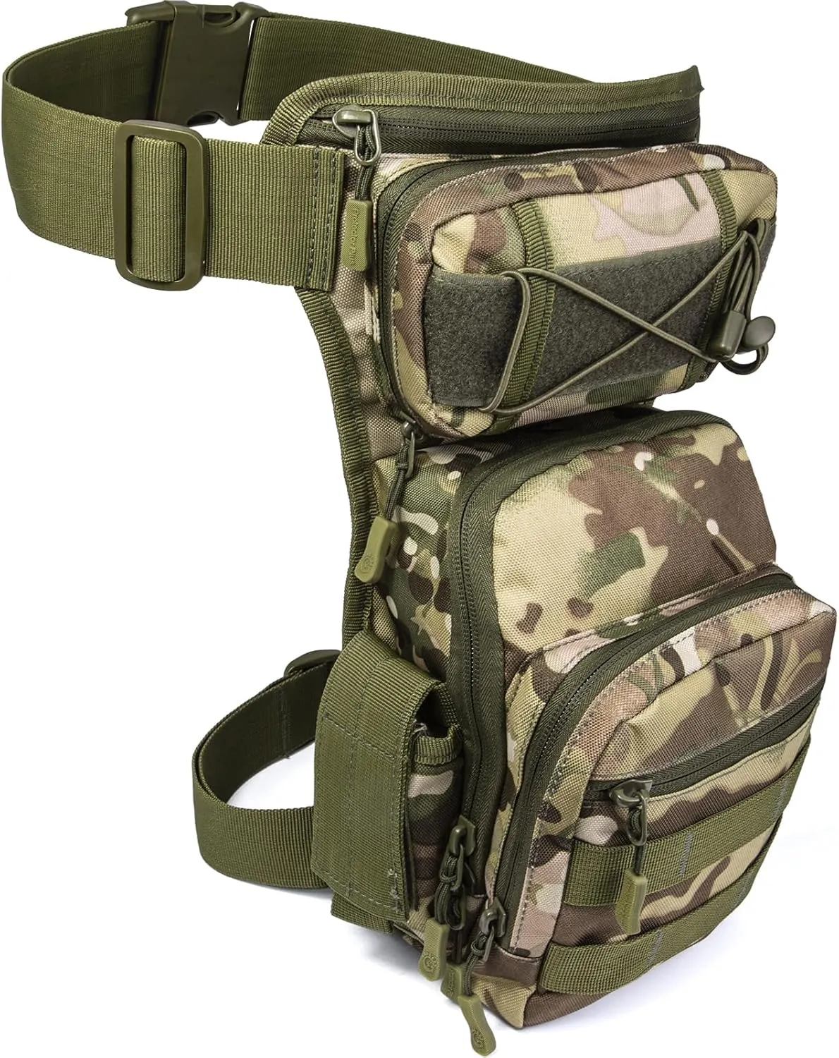 Drop Leg Bag Tool Fanny Thigh Pack Leg Rig Military Motorcycle Camera Utility Pouch (Dark Green)