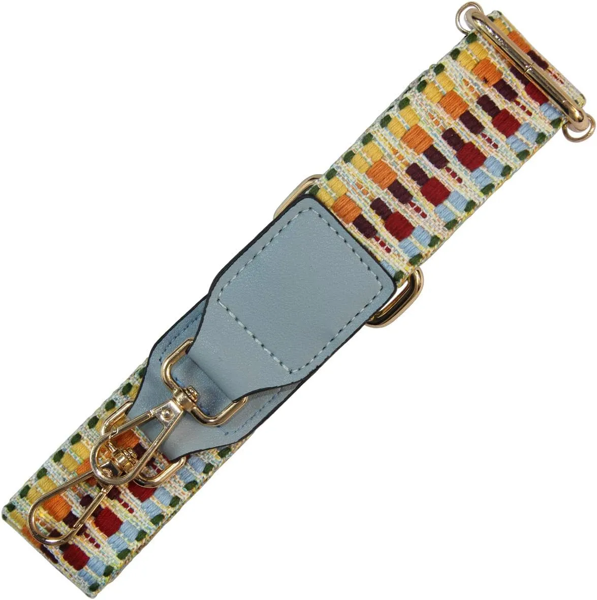Duwi Wide Handbag&Purse Strap Jacquard Woven Guitar Style Replacement Strap Multicolor Canvas Adjustable Crossbody Bag Strap