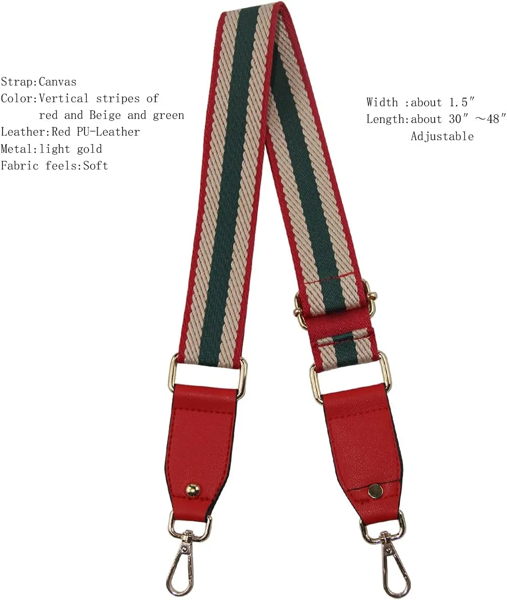 Duwi Wide Handbag&Purse Strap Jacquard Woven Guitar Style Replacement Strap Multicolor Canvas Adjustable Crossbody Bag Strap