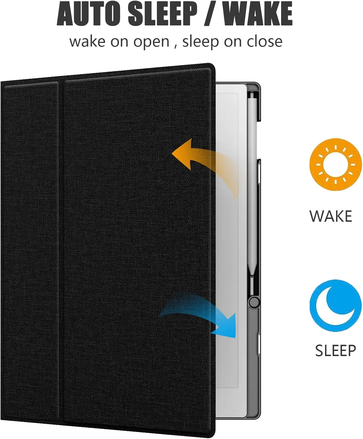 E NET-CASE Case for Remarkable Paper Pro Color 11.8"- Multi-Viewing & Auto Sleep/Wake Book Folio Cover with Built-in Pen Holder for Remarkable Paper Pro Tablet 11.8 inch 2024 Released (Black)