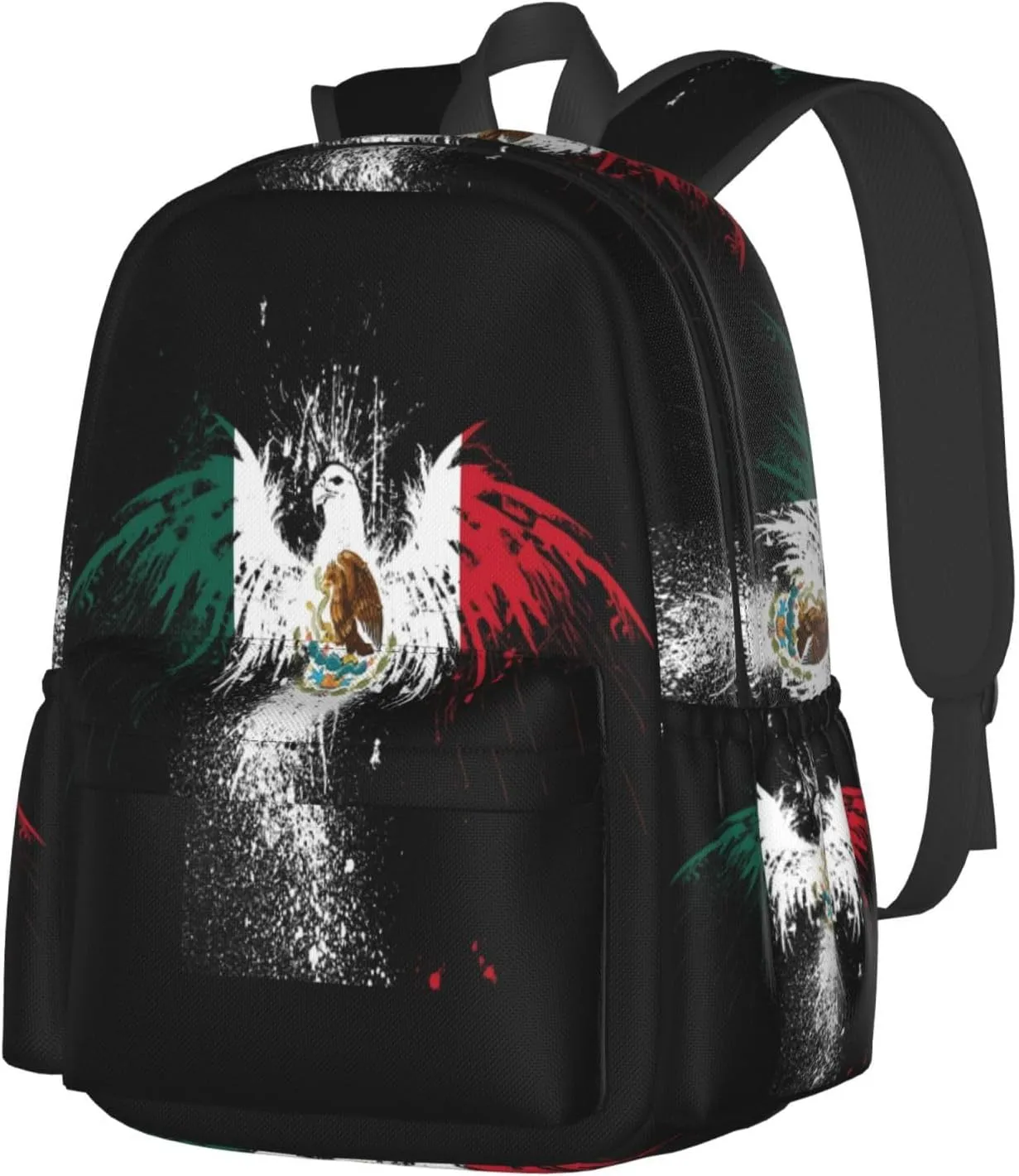 Eagle Insignia Mexican Flag Laptop Backpack Work Travel Backpacks Business Rucksack Casual Outdoor Daypack with Adjustable Strap Bags for Sports Office Gym Hiking
