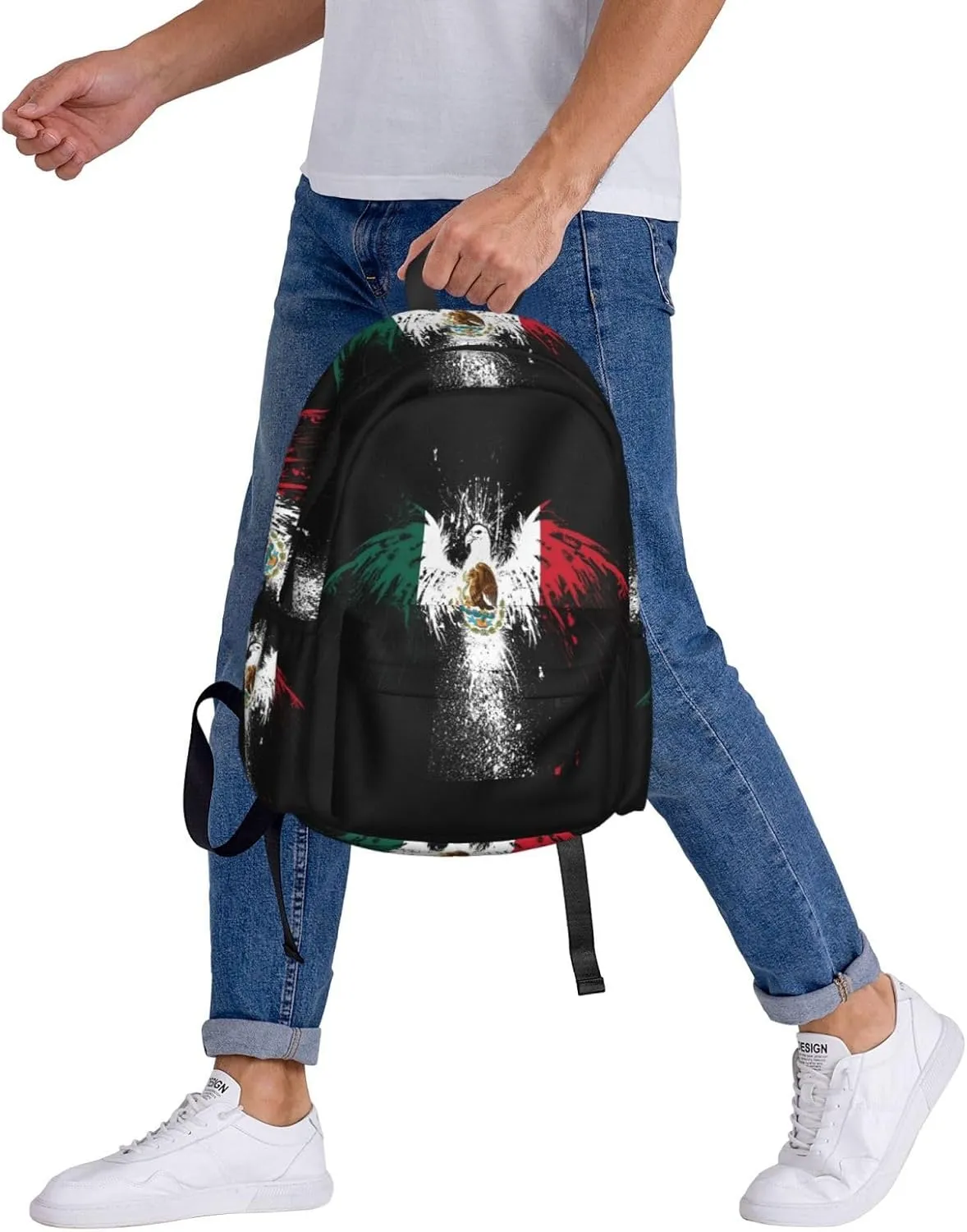 Eagle Insignia Mexican Flag Laptop Backpack Work Travel Backpacks Business Rucksack Casual Outdoor Daypack with Adjustable Strap Bags for Sports Office Gym Hiking