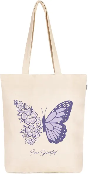 Eco Right Aesthetic Canvas Tote Bag for Women Zippered Closure, Beach, Shopping, Travel, Gifts for womens tote bag
