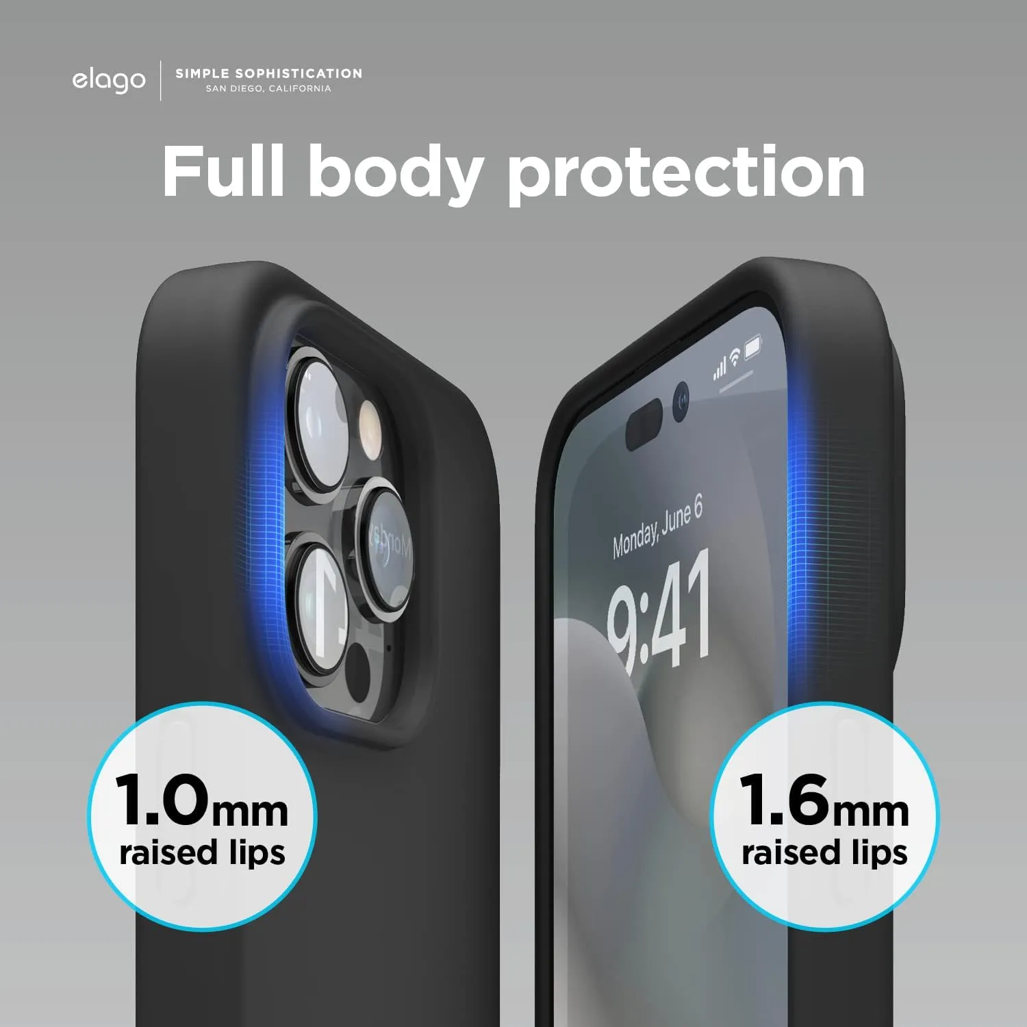 elago Compatible with iPhone 14 Pro Case, Liquid Silicone Case, Full Body Protective Cover, Shockproof, Slim Phone Case, Anti-Scratch Soft Microfiber Lining, 6.1 inch (Black)