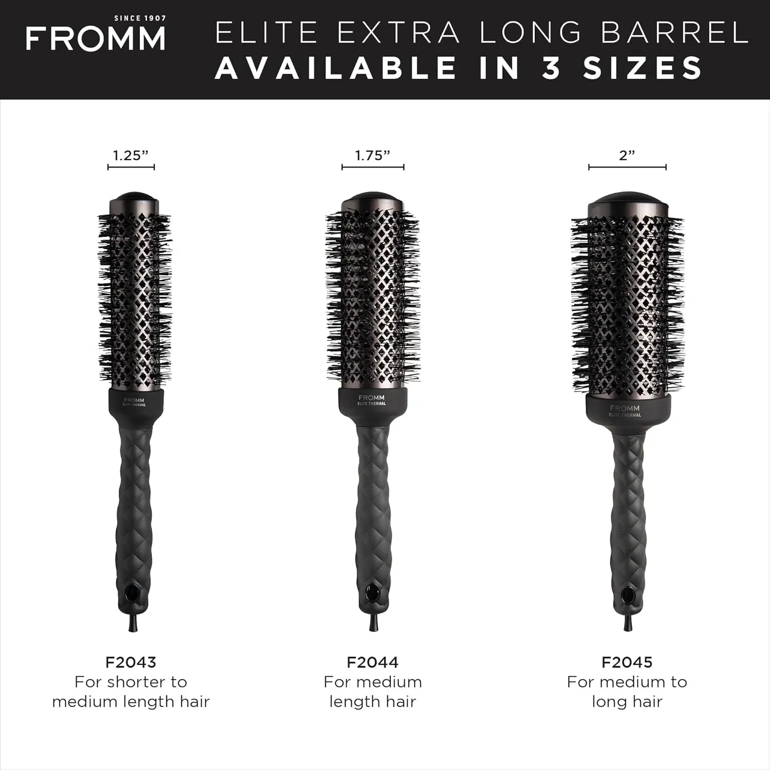 Elite Thermal Ceramic x Ionic 2 Inch Round Brush for Expert Blowouts, Faster Hair Drying, Extended Barrel for Anti-Static Styling, Smoothing, Straightening, and Shine, Ideal for Short Hair
