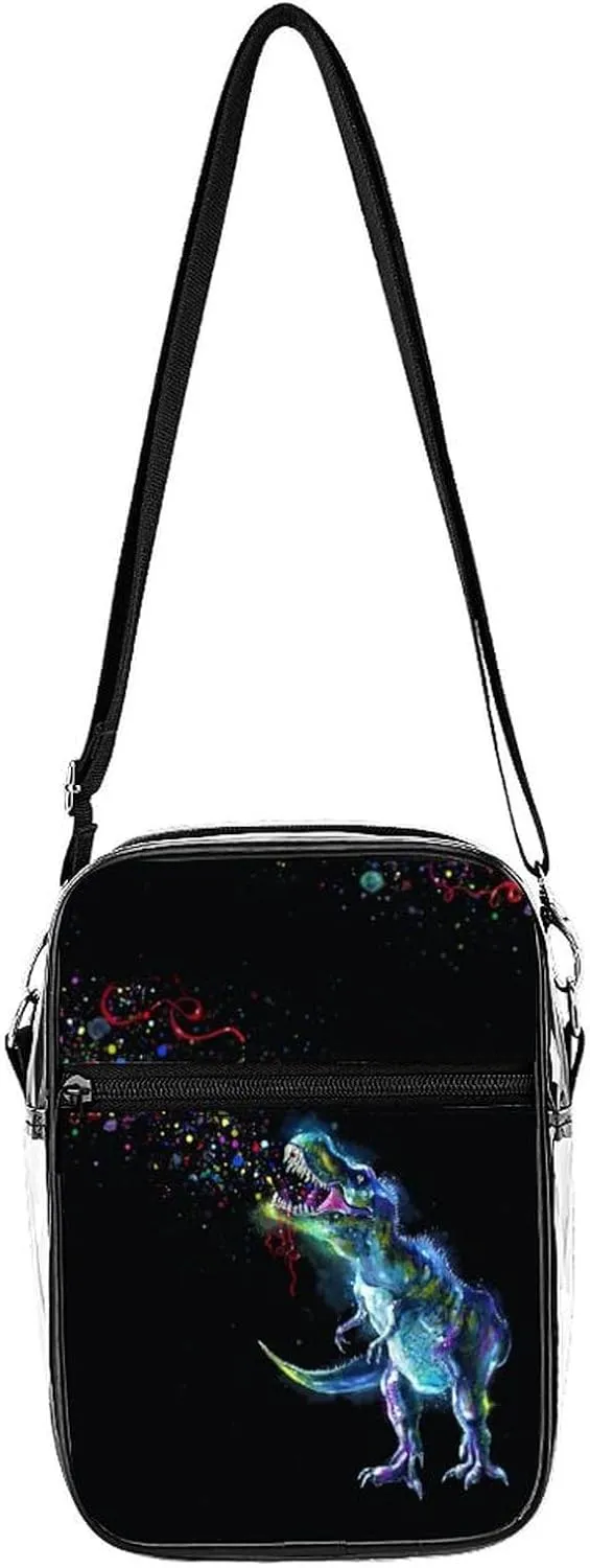 Emitting Rainbow Sparkles Clear Stadium Crossbody Bags Adjustable Strap Shoulder Purse for Women and Men