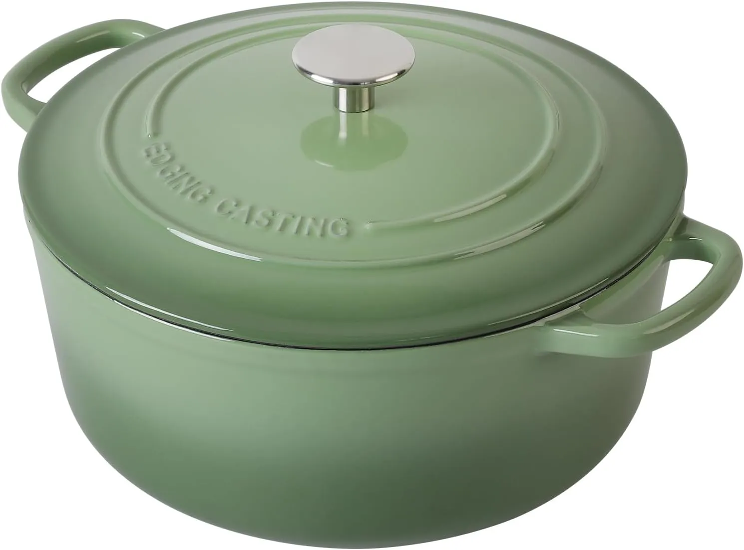 Enameled Dutch Ovens Cast Iron Dutch Oven Pot with Lid for Bread Baking, Cook, Dual Handle, 7 Quart, Pistachio Green