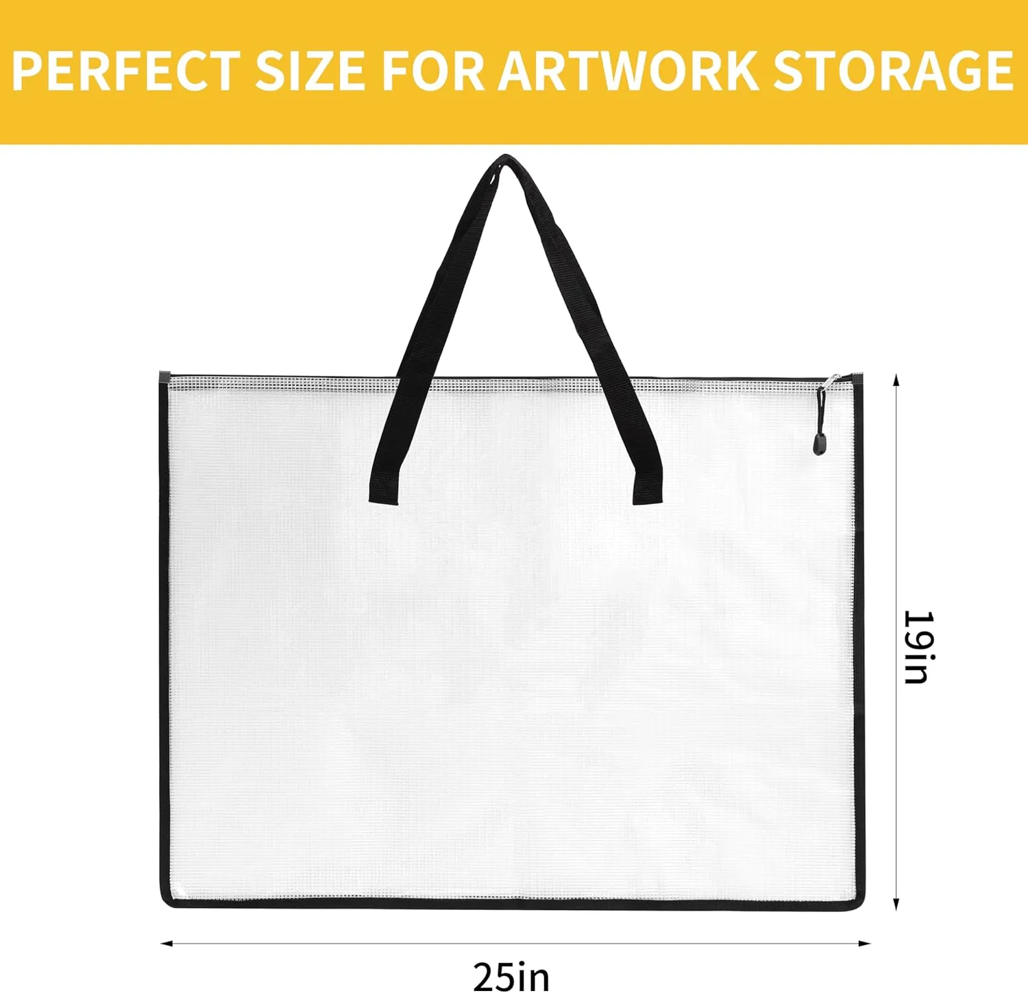 EOOUT 4pcs 19x25 Inches Art Portfolio Bags, Portfolio Folder for Artwork, Posters Storage Bag with Zipper and Handle Mesh Folder Organizers for Poster, Scrapbook, Keepsake and Bulletin Board