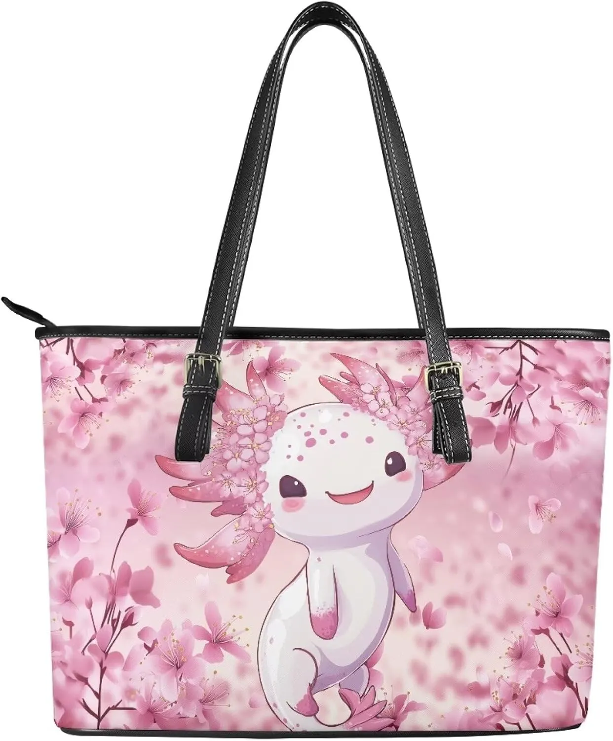 Eritanae Large Tote Bag for Women PU Leather Water Resistant Casual Zipper Shoulder Handbag