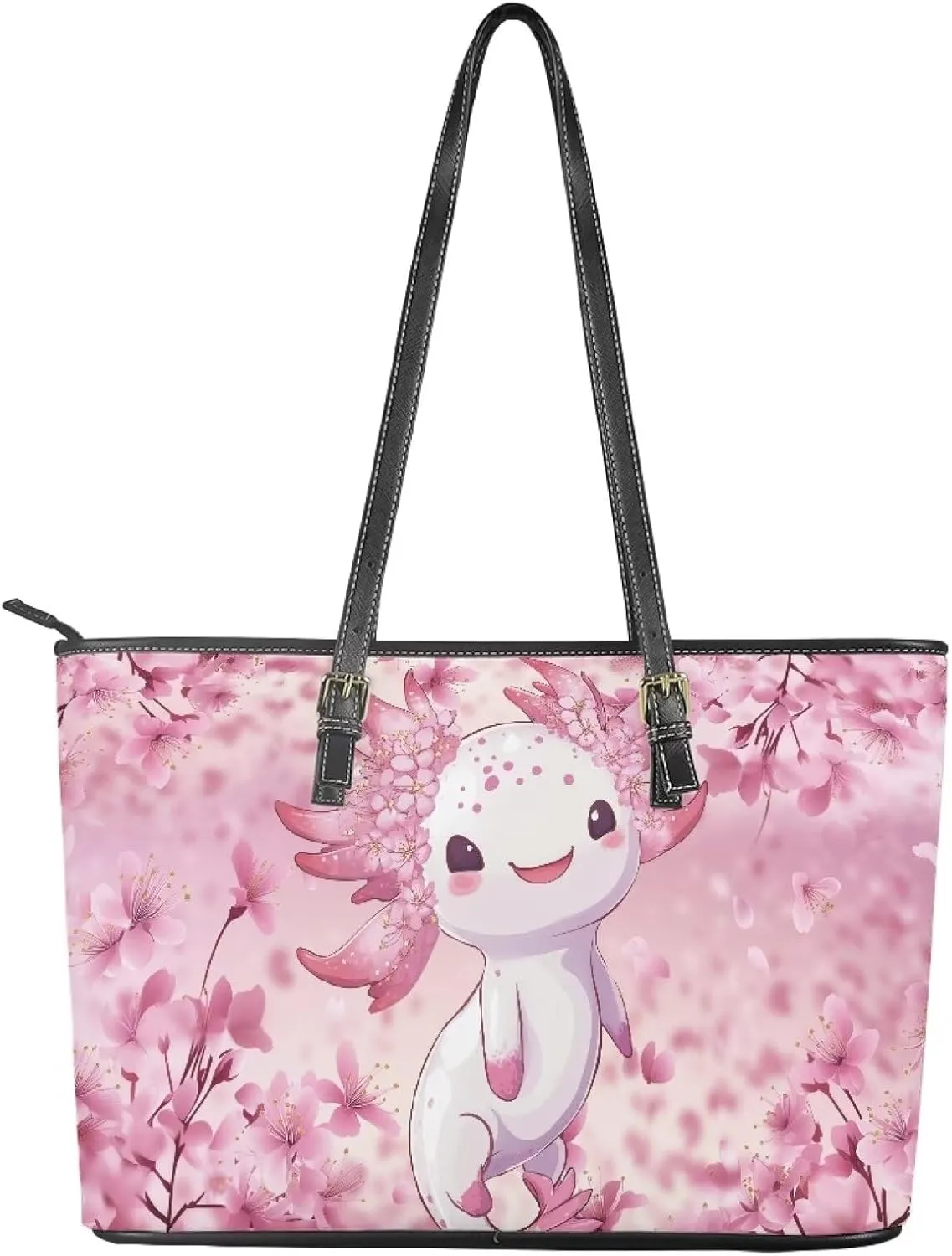 Eritanae Large Tote Bag for Women PU Leather Water Resistant Casual Zipper Shoulder Handbag