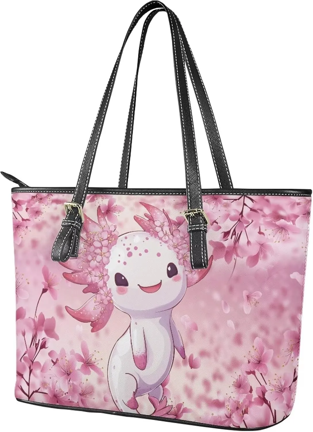 Eritanae Large Tote Bag for Women PU Leather Water Resistant Casual Zipper Shoulder Handbag