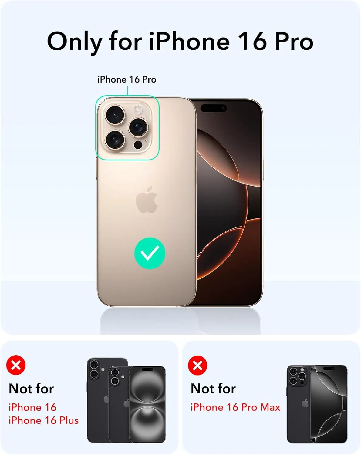 ESR for iPhone 16 Pro Case,Camera Control Button Compatible with MagSafe, Military-Grade Protective Case, Built-in Stash Stand Phone Case, Scratch-Resistant Back Cover, Classic Series, Clear Black