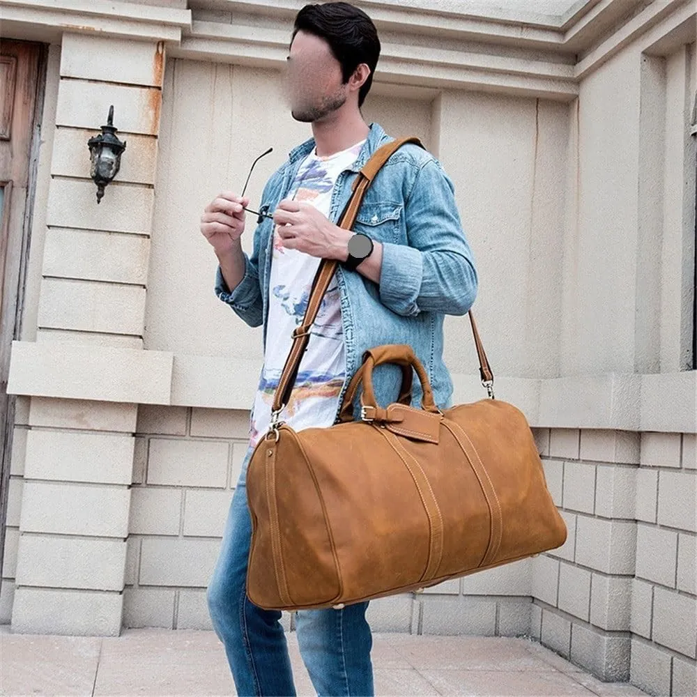 European and American Fashion Large Bags Large Capacity Men's Handbags Travel Bags Retro Luggage Satchels