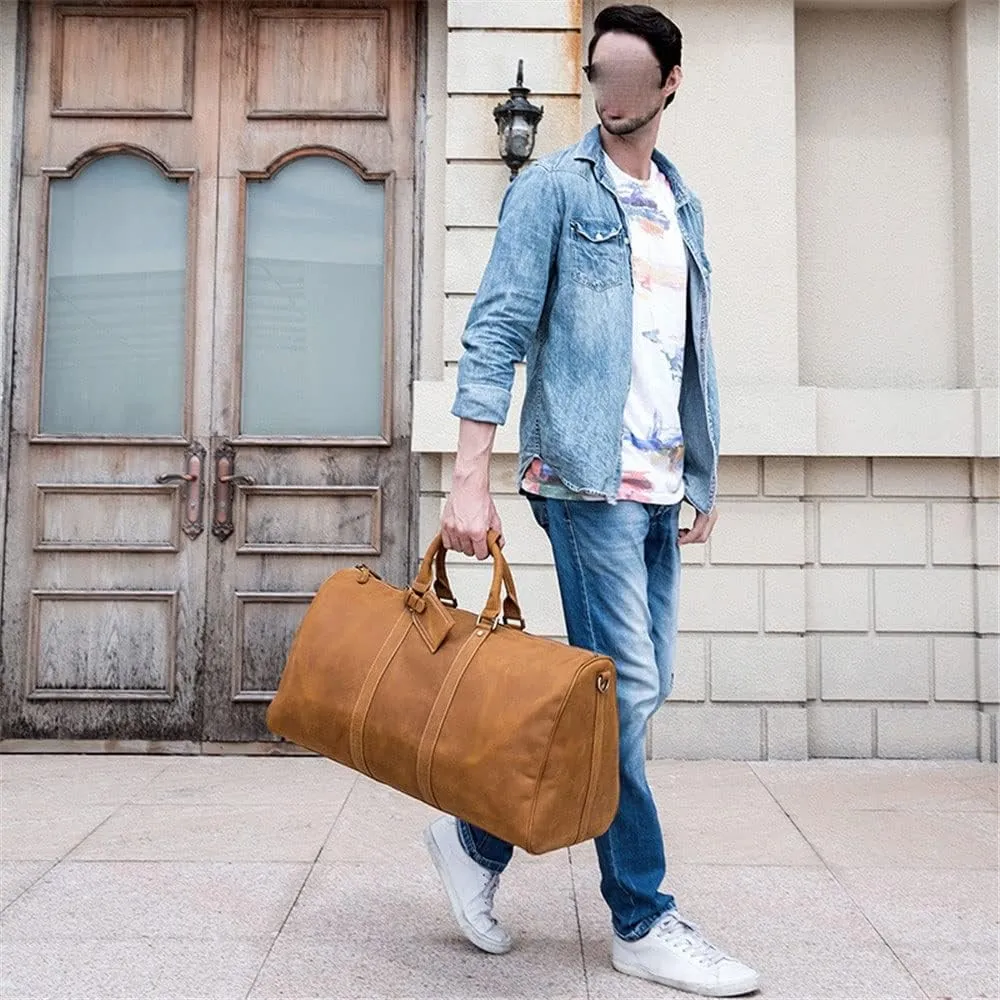 European and American Fashion Large Bags Large Capacity Men's Handbags Travel Bags Retro Luggage Satchels