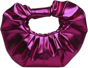 Evening Clutch for Women Pleated Bag PU Leather Purse Top Handle Handbag Elegant for Party Prom Wedding