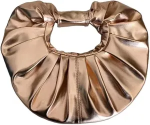 Evening Clutch for Women Pleated Bag PU Leather Purse Top Handle Handbag Elegant for Party Prom Wedding