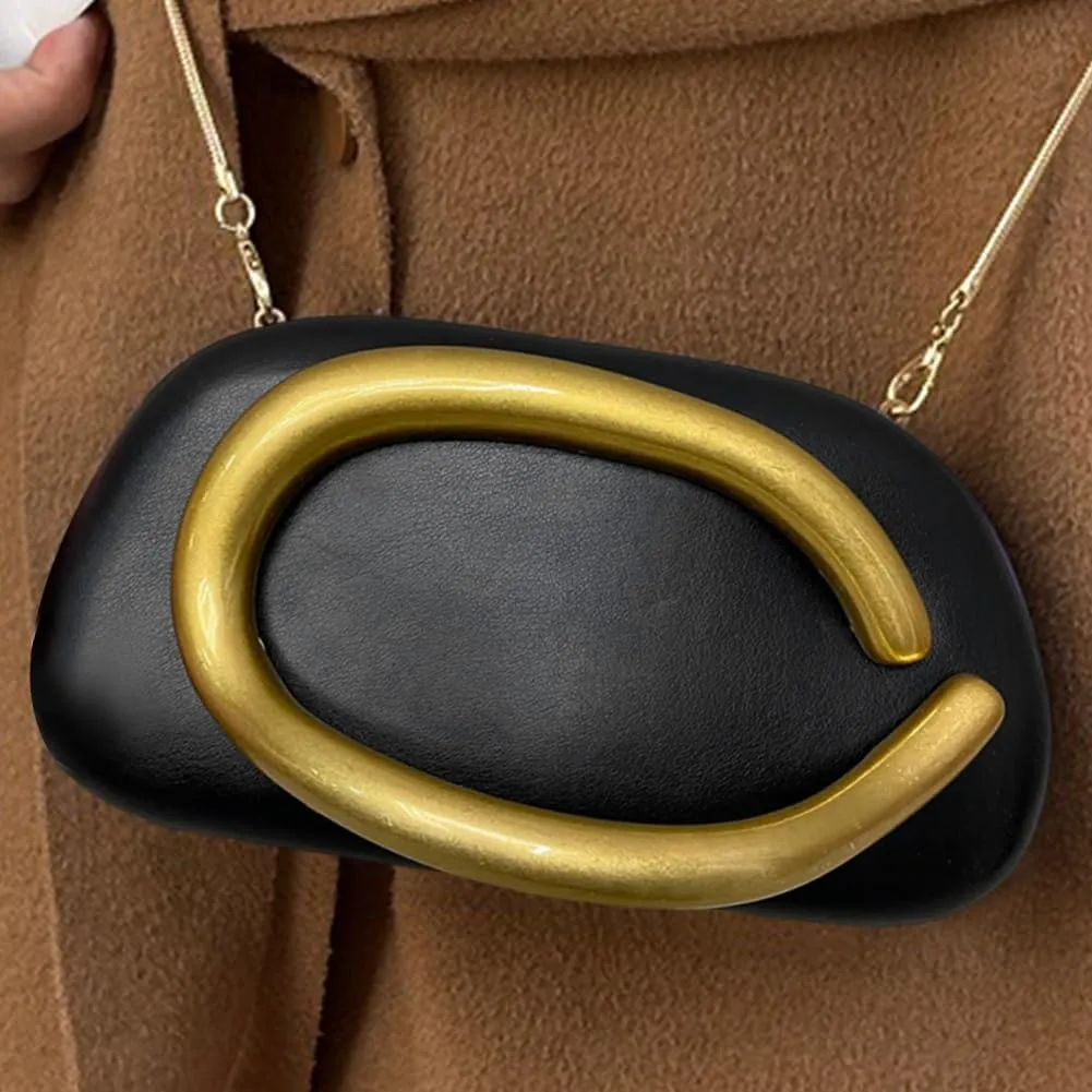 Evening Clutch Purses for Women Formal Unique Crossbody Purse Gold Closure Box Clutch Handbag Small Y2K Shoulder Bag
