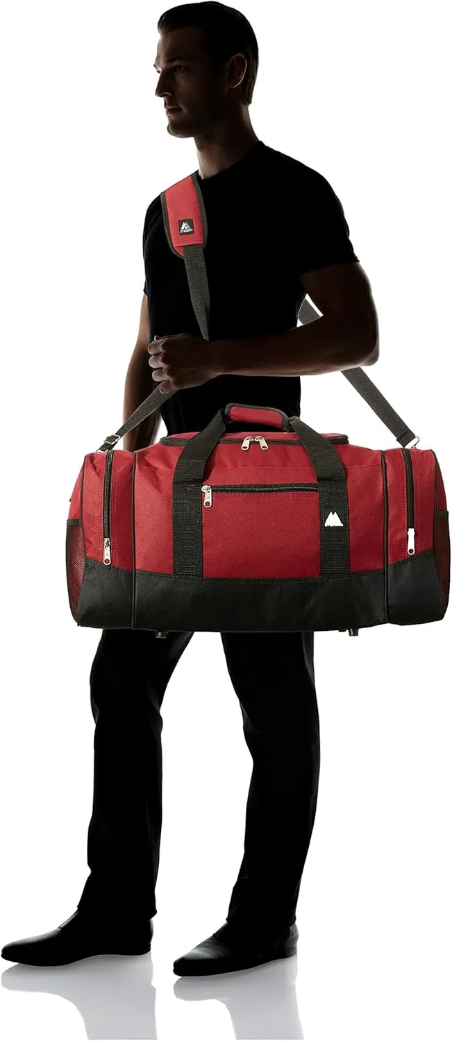 Everest Sporty Travel Duffel Bag, Burgundy, One Size