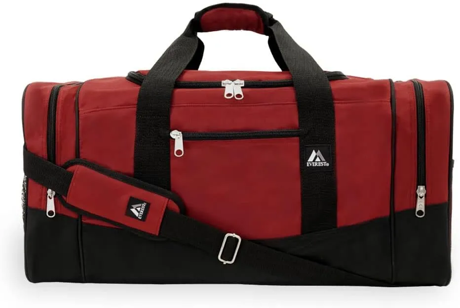 Everest Sporty Travel Duffel Bag, Burgundy, One Size