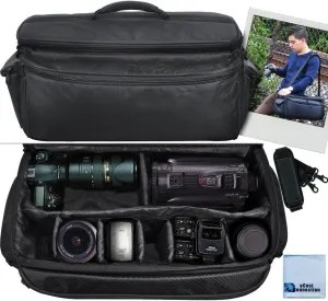 Extra Large Soft Padded Water Resistant Camcorder Equipment Gadget Bag/Case for Canon XA10, XA20, XA25, XH-G1s, XL2 and More Cameras Camcorders and DSLR