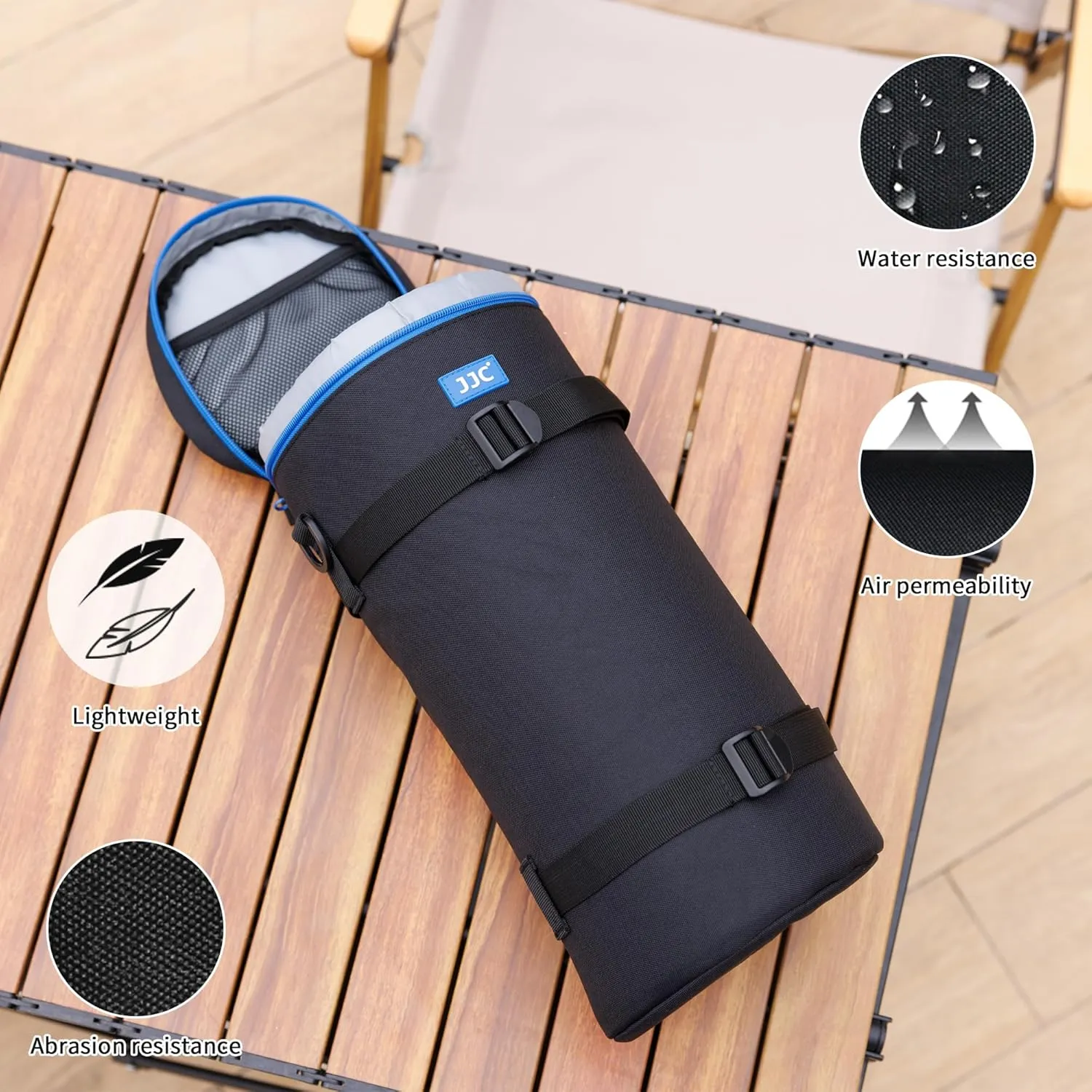 Extra Large Thick Camera Lens Pouch Case for Nikon 180-600mm/600mm F6.3 for Sony 200-600mm Zoom Lens with Reversed Lens Hood & Teleconverte, Camera Lens Carry Bag Fits Lenses Below 5.5x14.6"(D x L)
