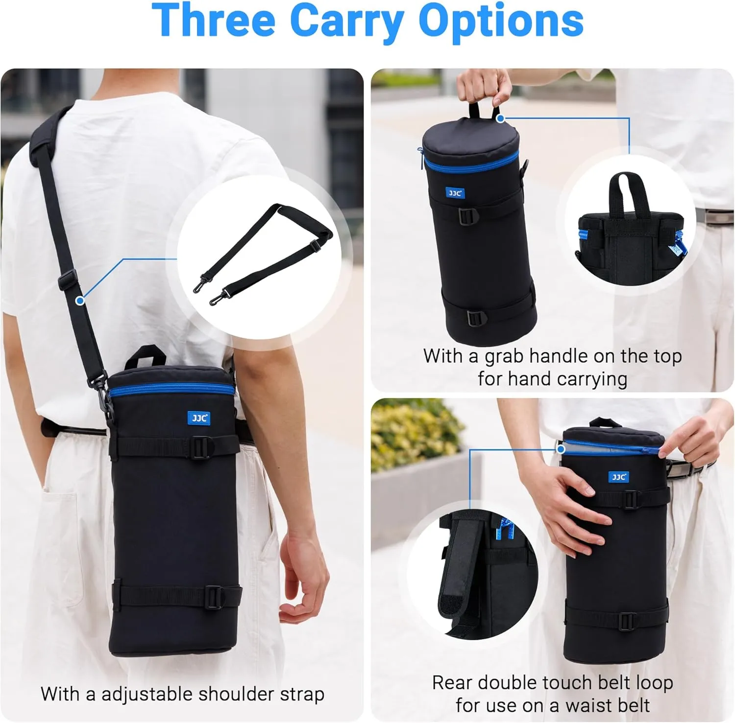 Extra Large Thick Camera Lens Pouch Case for Nikon 180-600mm/600mm F6.3 for Sony 200-600mm Zoom Lens with Reversed Lens Hood & Teleconverte, Camera Lens Carry Bag Fits Lenses Below 5.5x14.6"(D x L)