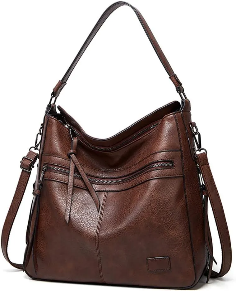 Eysee Women Handbags, Synthetic Leather Shoulder Bags, Tote Bags, Messenger Bags, Coffee