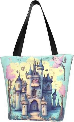 Fairytale Castle Fashionable shoulder handbag, women's crossbody shoulder bag, suitable for weekend travel shopping shoulder bag