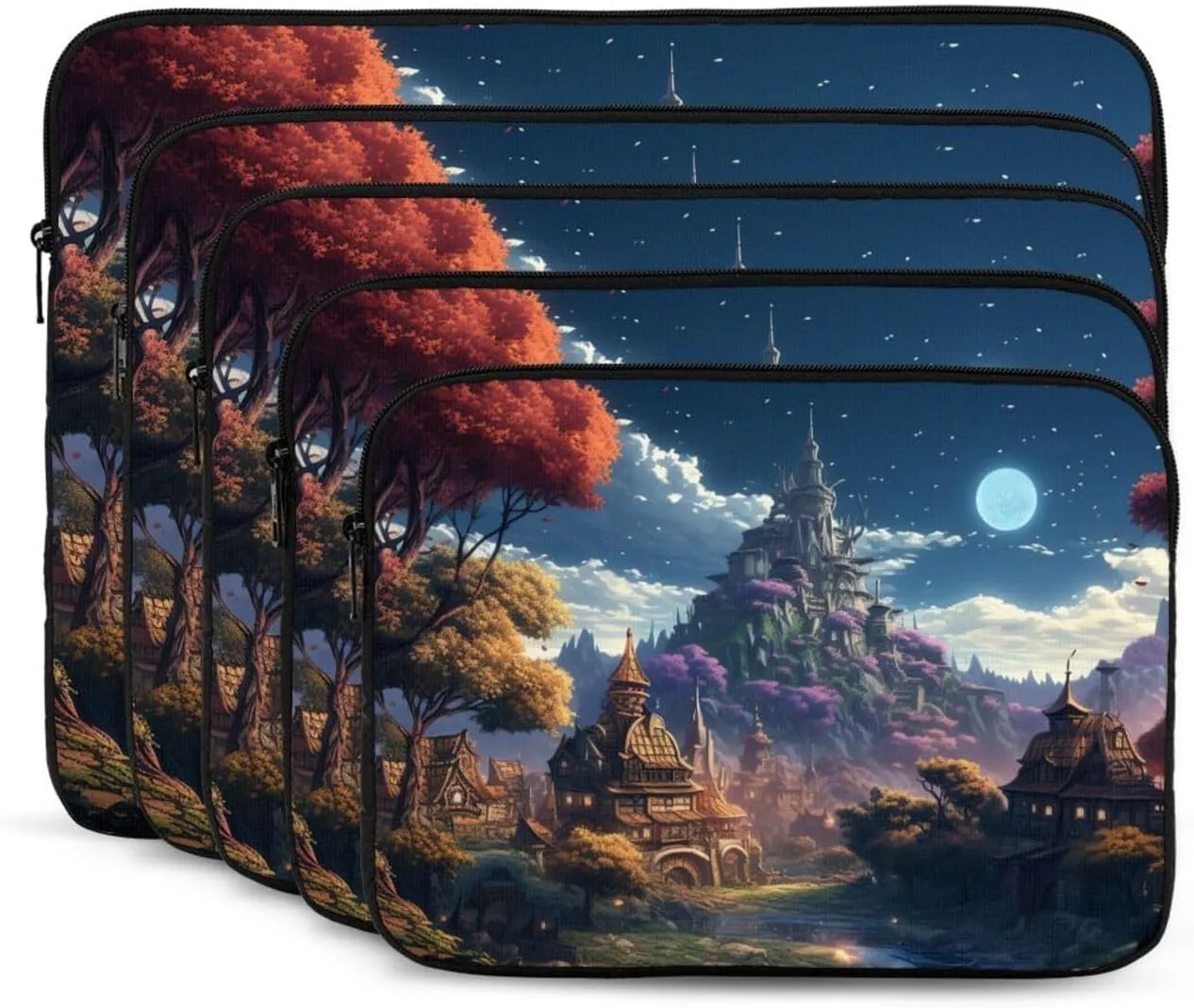 Fantasy Town Laptop Case 10 inch, Shockproof Protective Computer Sleeve Cover Water Resistant Laptop Bag Carrying Tablet Cover Briefcase Handbags Gifts for Men Women