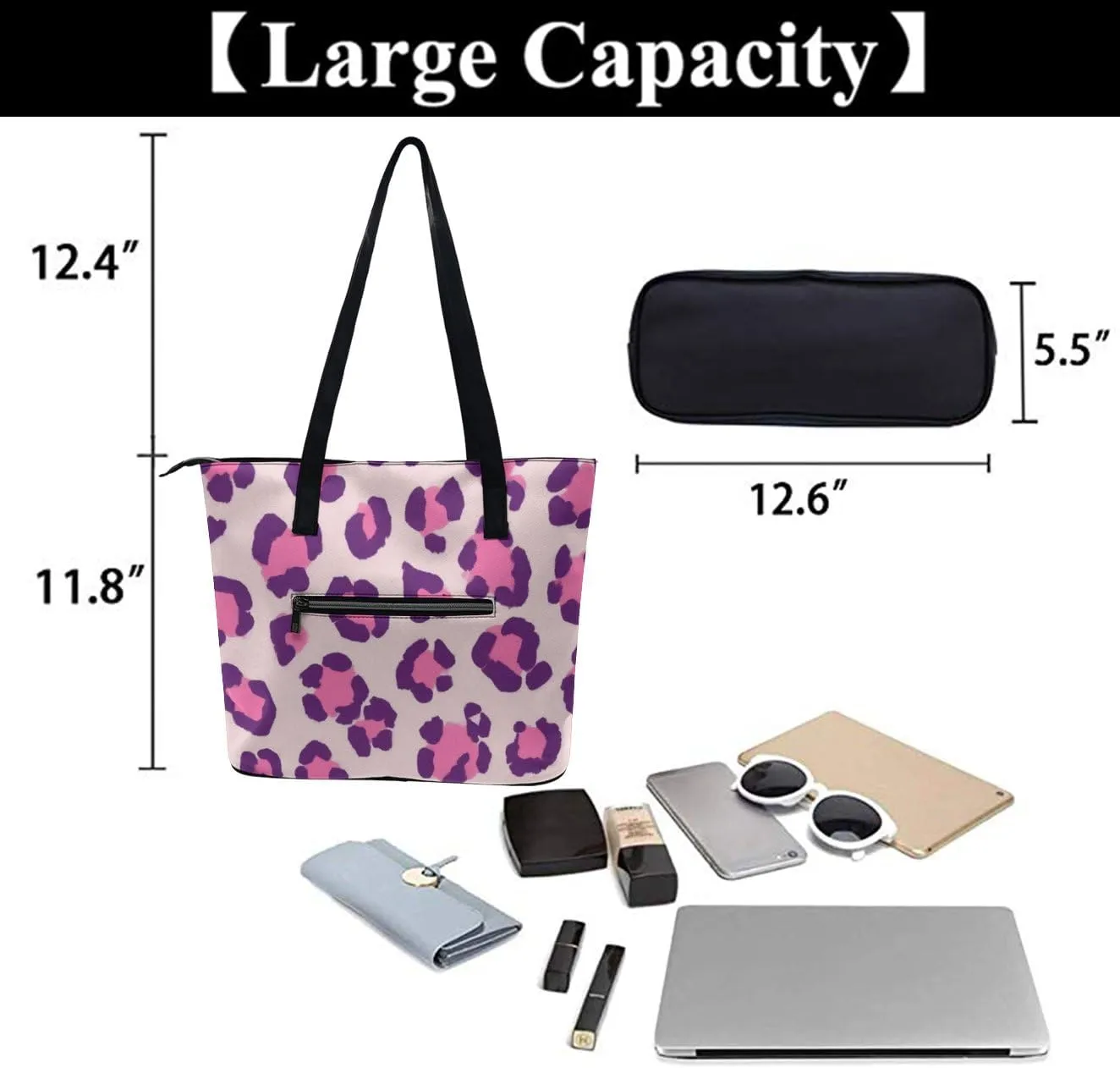 Fashion Coach Handbags for Women, Reusable Large Capacity Long Handle Tote Bag for Shopping, Work
