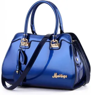 Fashion Handbag Women Shiny Leather Tote Bag Top Handle Shoulder Bag Cross-body Bag