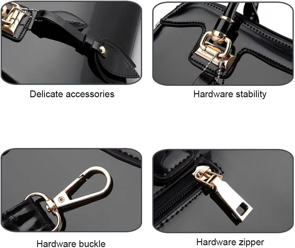 Fashion Handbag Women Shiny Leather Tote Bag Top Handle Shoulder Bag Cross-body Bag
