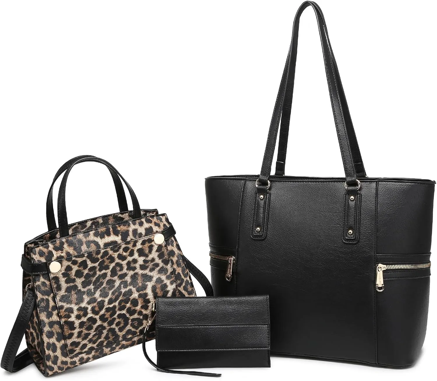 Fashion Handbags and Purses for Women Large Work Tote Bag Top Handle Satchel Shoulder Bag 3pcs Hobo Purse Set
