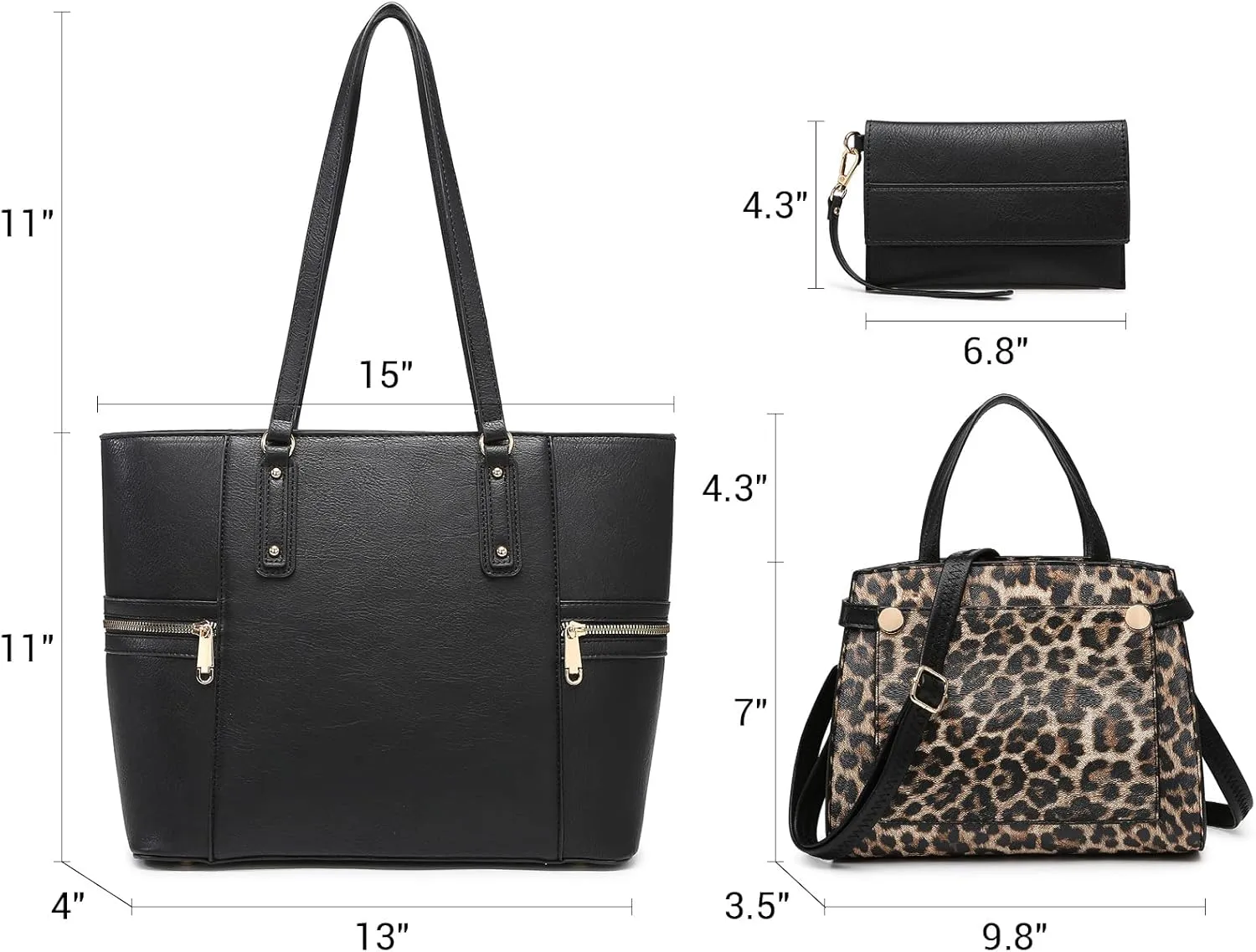 Fashion Handbags and Purses for Women Large Work Tote Bag Top Handle Satchel Shoulder Bag 3pcs Hobo Purse Set