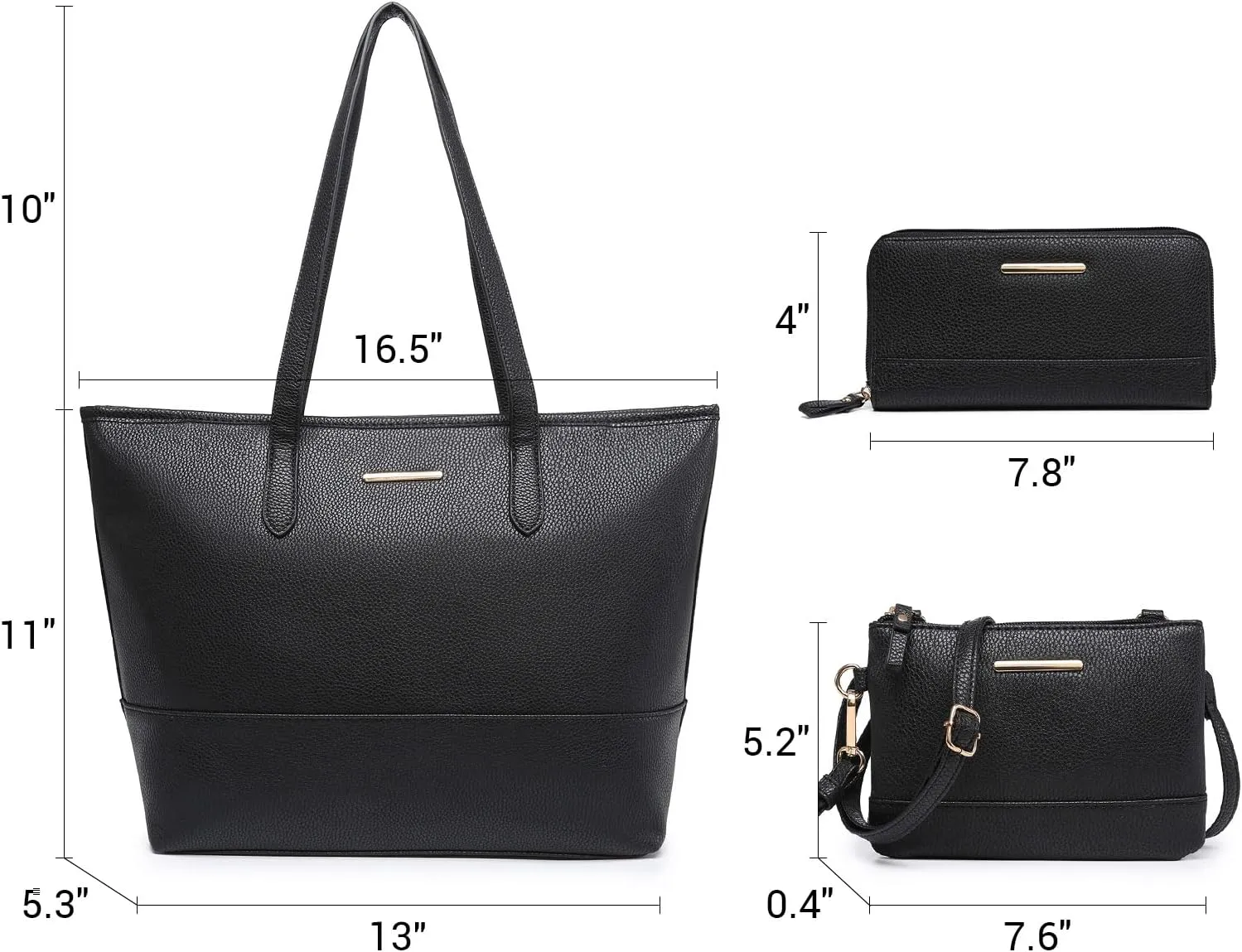 Fashion Handbags and Purses for Women Large Work Tote Bag Top Handle Satchel Shoulder Bag 3pcs Hobo Purse Set