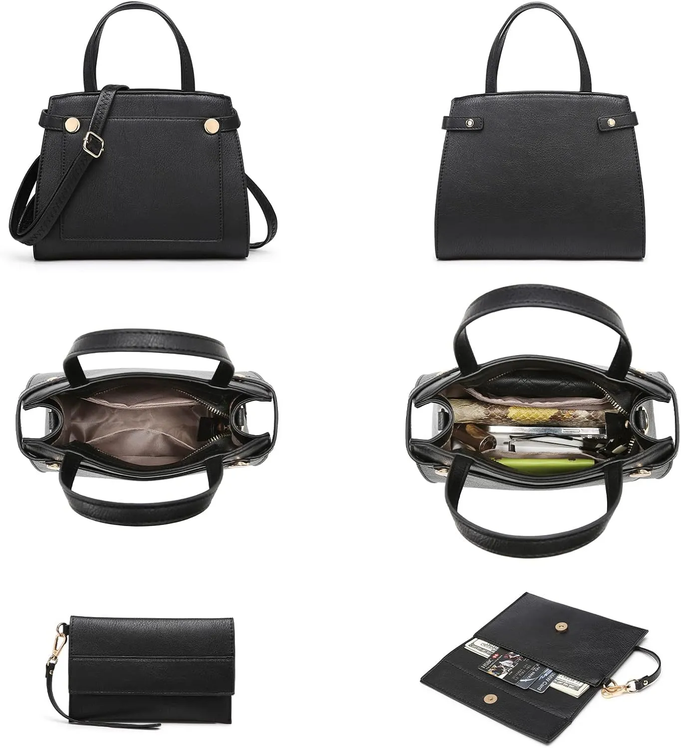 Fashion Handbags and Purses for Women Large Work Tote Bag Top Handle Satchel Shoulder Bag 3pcs Hobo Purse Set