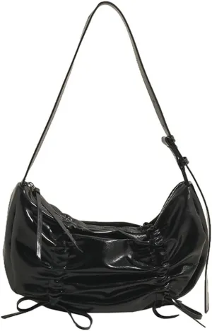 Fashion Shoulder Bag for Women Small Vegan Leather Crossbody Purse Y2k Dumpling Handbag Top Handle Satchel