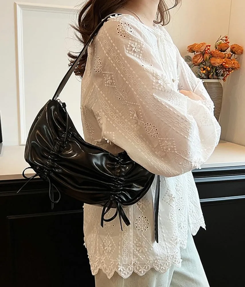 Fashion Shoulder Bag for Women Small Vegan Leather Crossbody Purse Y2k Dumpling Handbag Top Handle Satchel